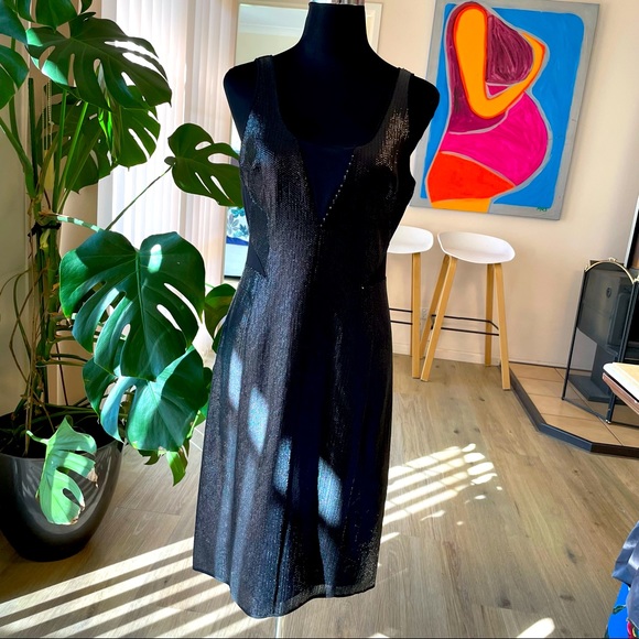 🔥HOST PICK🔥 BCBGMAXAZRIA size L black dress - Picture 2 of 6